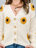 Sunflower Embroidered V Neck Cardigan