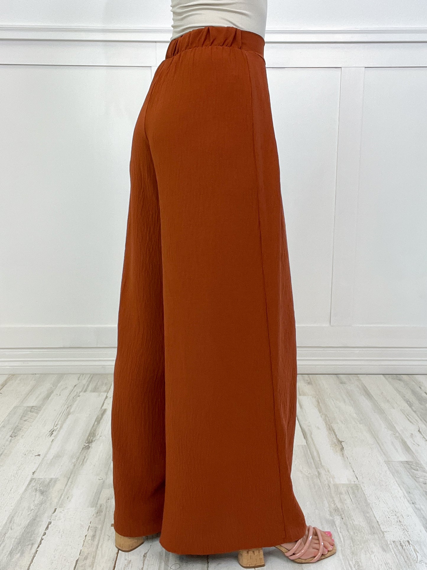 Solid Loose Fit Wide Leg Pants