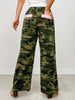 Washed Camo Printed Cotton Pants