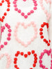Multi Color Pom Pom Heart Valentine Sweater Top