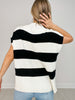 Slay Sleeve Striped U-Neck Knit Top