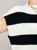 Slay Sleeve Striped U-Neck Knit Top