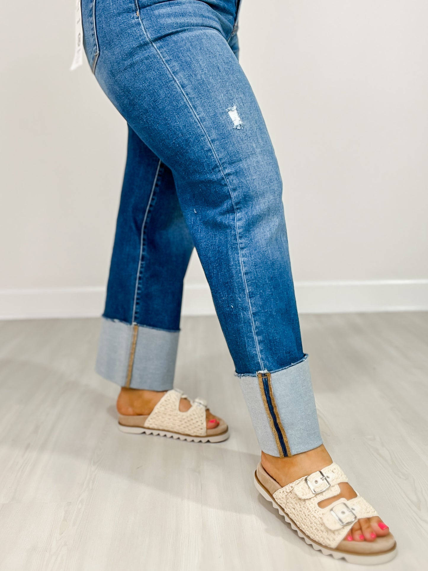 Risen ALL OR NOTHING High Rise Ankle Wide Cuffed Jeans