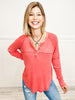 WASHED THERMAL & HENLEY KNIT TUNIC