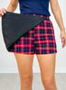 Plaid Asymmetrical Skort