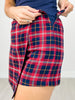 Plaid Asymmetrical Skort