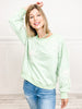 BOW PATCH TERRY KNIT PULLOVER