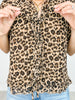 Short Sleeve Leopard Print Tie Front Top