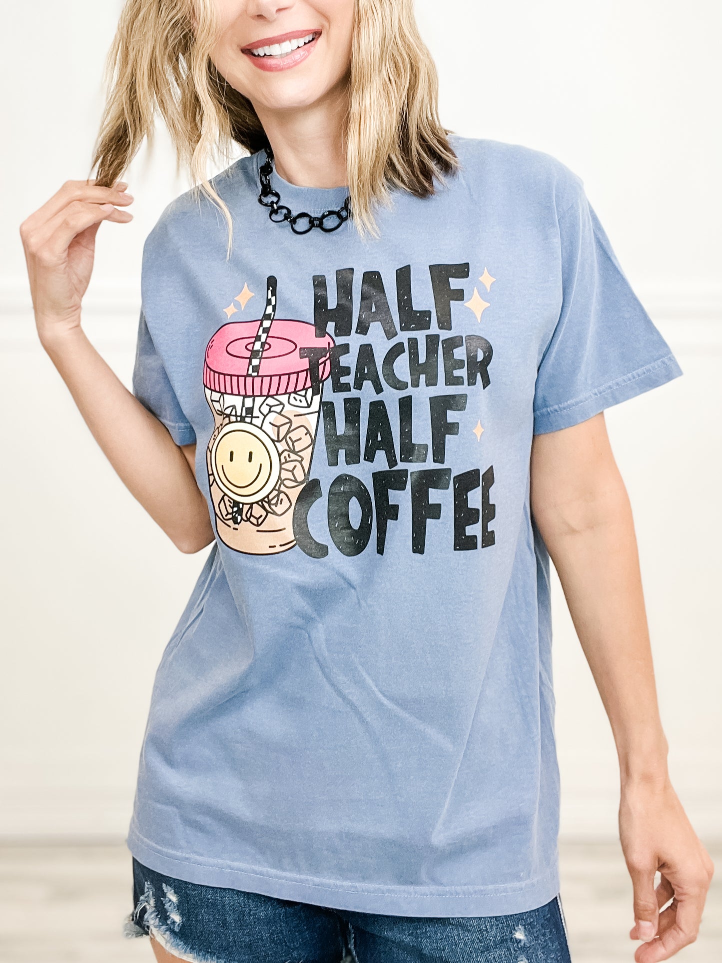 Half Teacher Half Coffee Graphic Tee