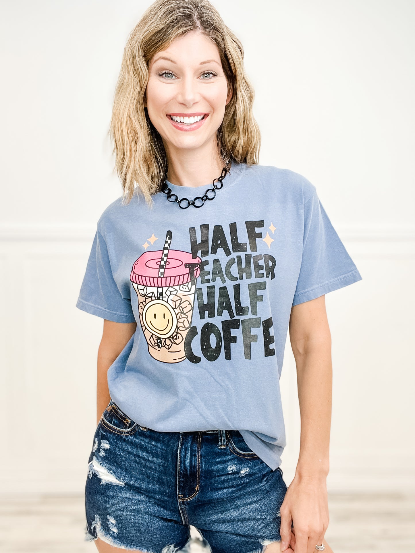 Half Teacher Half Coffee Graphic Tee