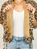 Short Sleeve Leopard Print Tie Front Top