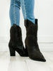 MIA Wilda Pointy Toe Short Western Boots in Black