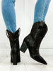 MIA Wilda Pointy Toe Short Western Boots in Black