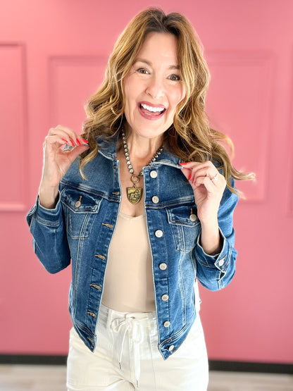 Judy Blue Denim Classic Distressed Jacket
