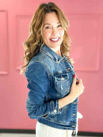 Judy Blue Denim Classic Distressed Jacket