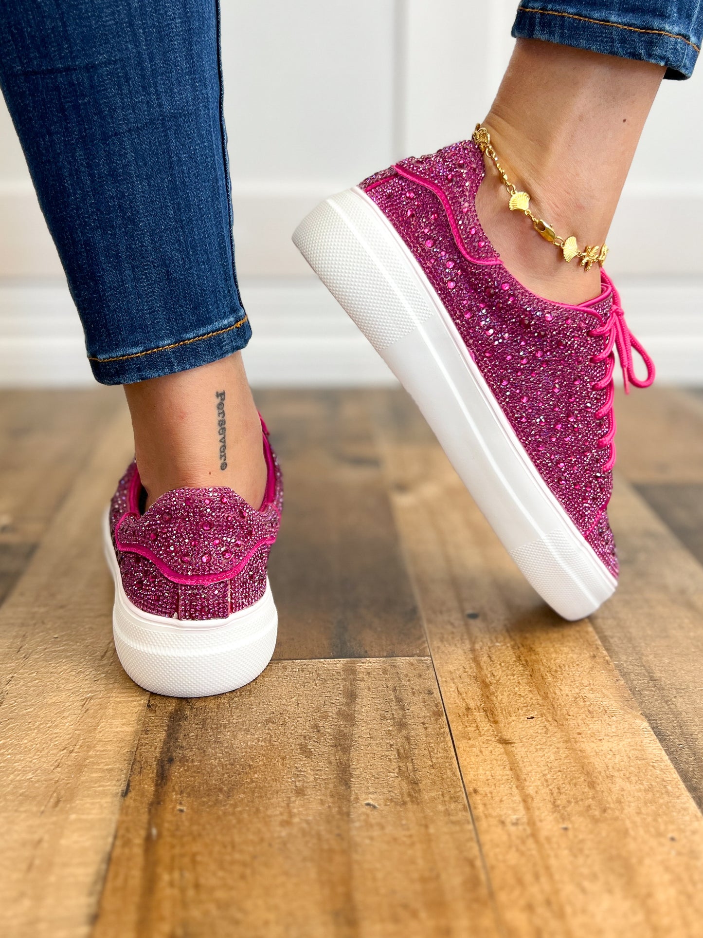 Corkys Pink Legendary Rhinestone Sparkle Sneakers – Friends By Choice  Boutique