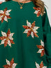Long Sleeve Embroidered Sequin Poinsettia Tunic Top