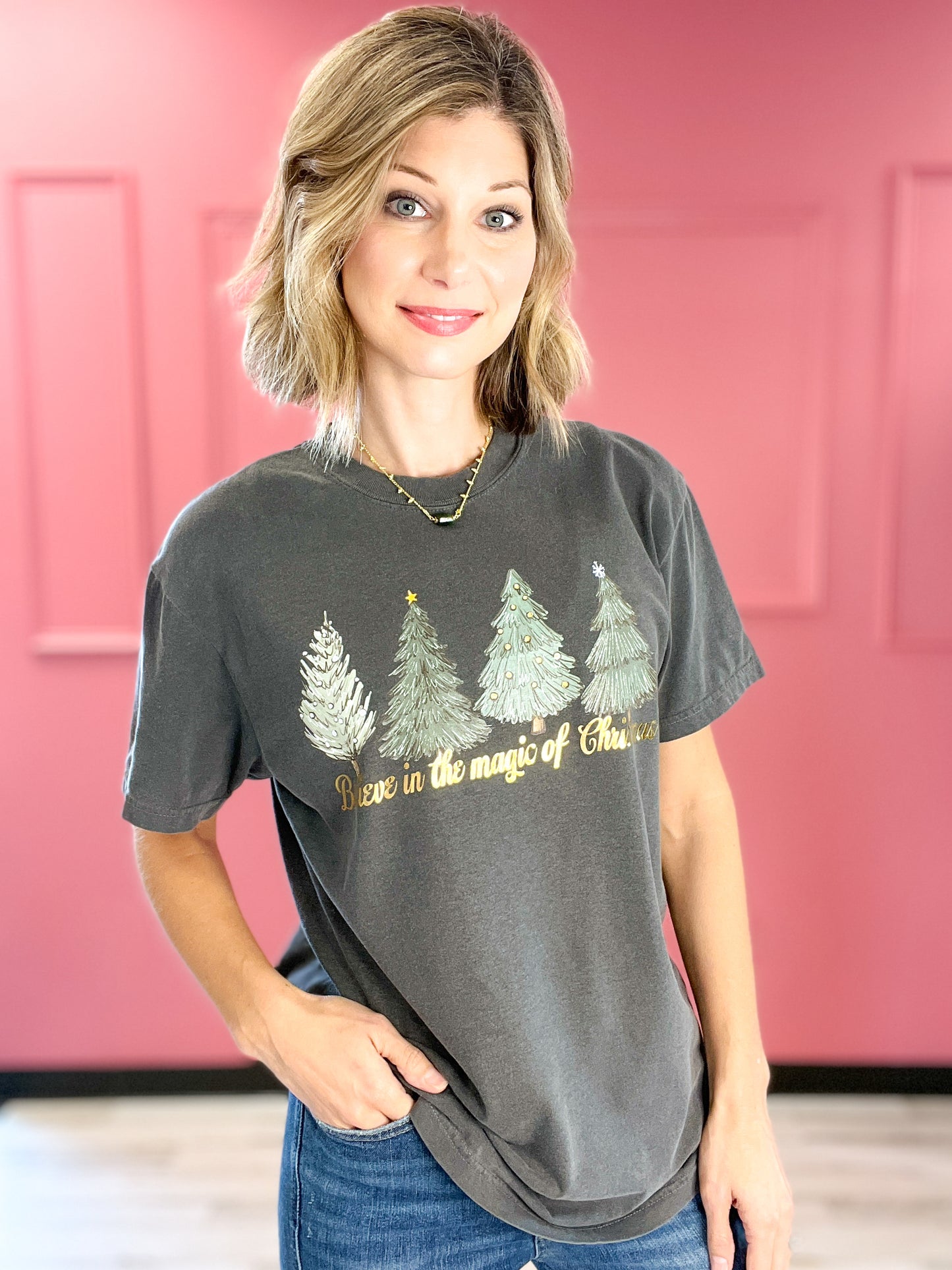 Believe In The Magic Of Christmas Foil Graphic Tee