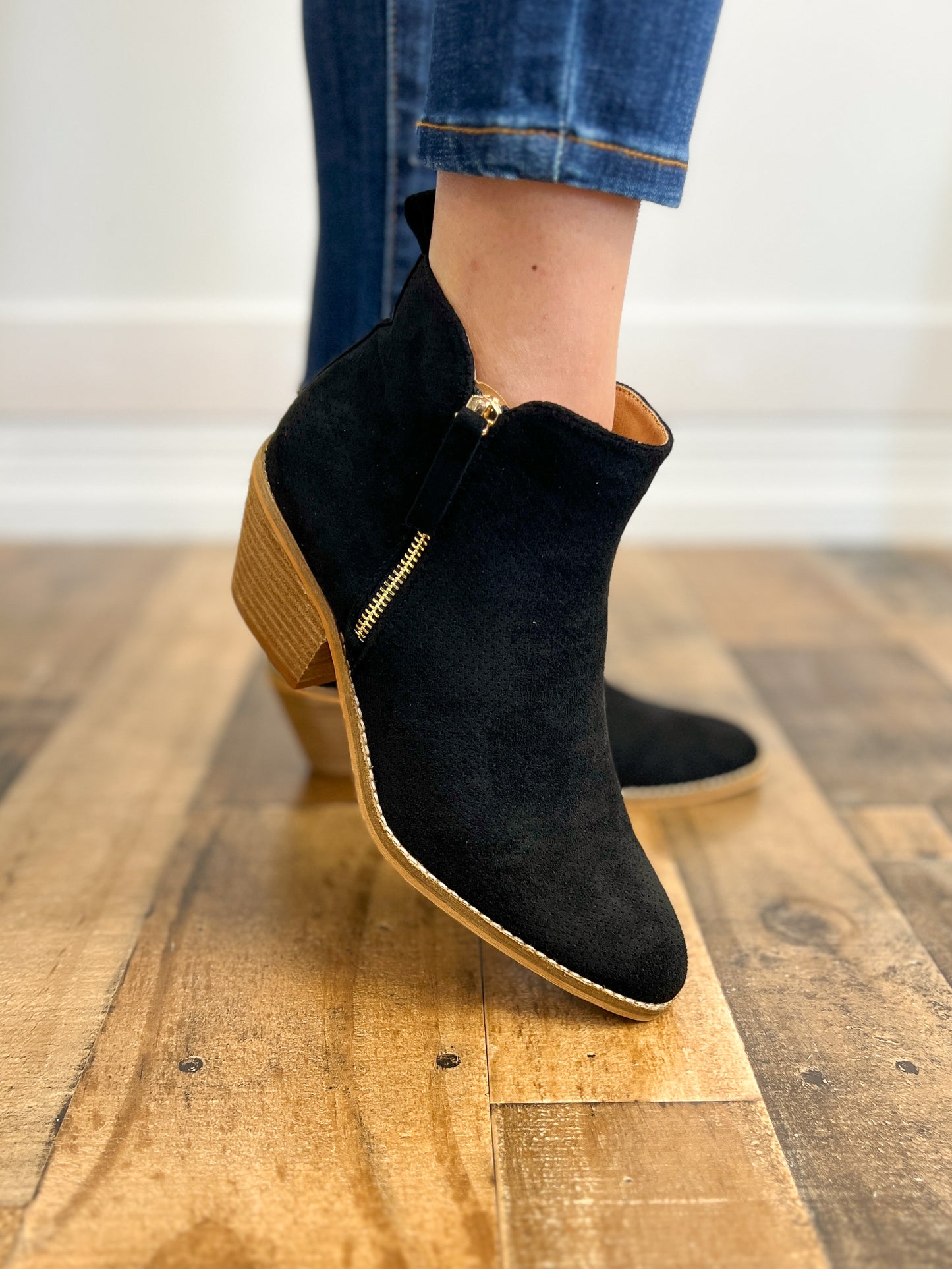 Corkys Spooktacular Booties in Black Suede