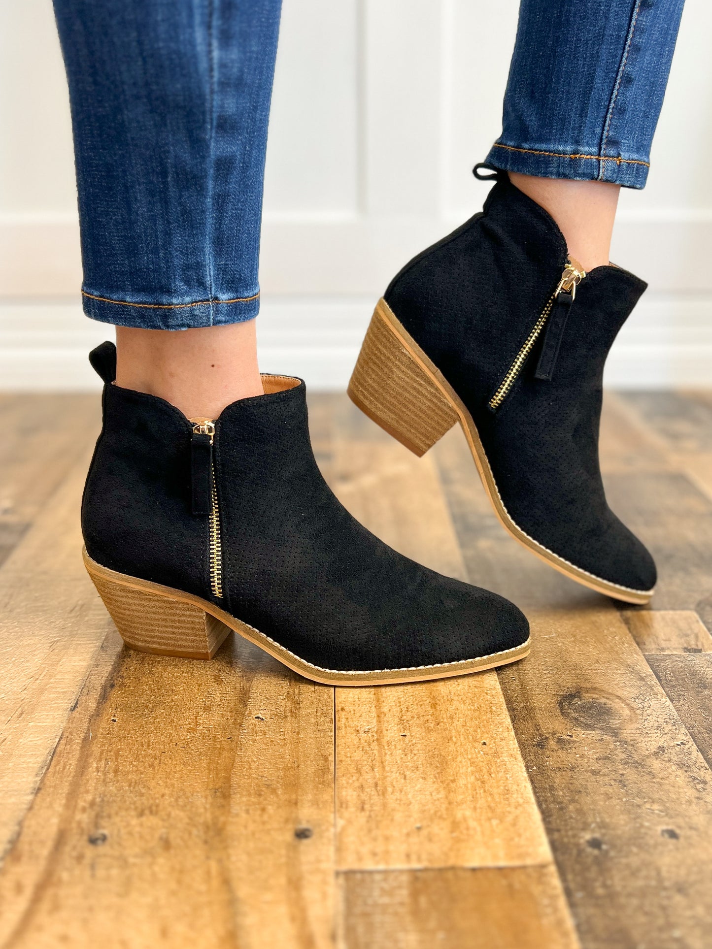 Corkys Spooktacular Booties in Black Suede