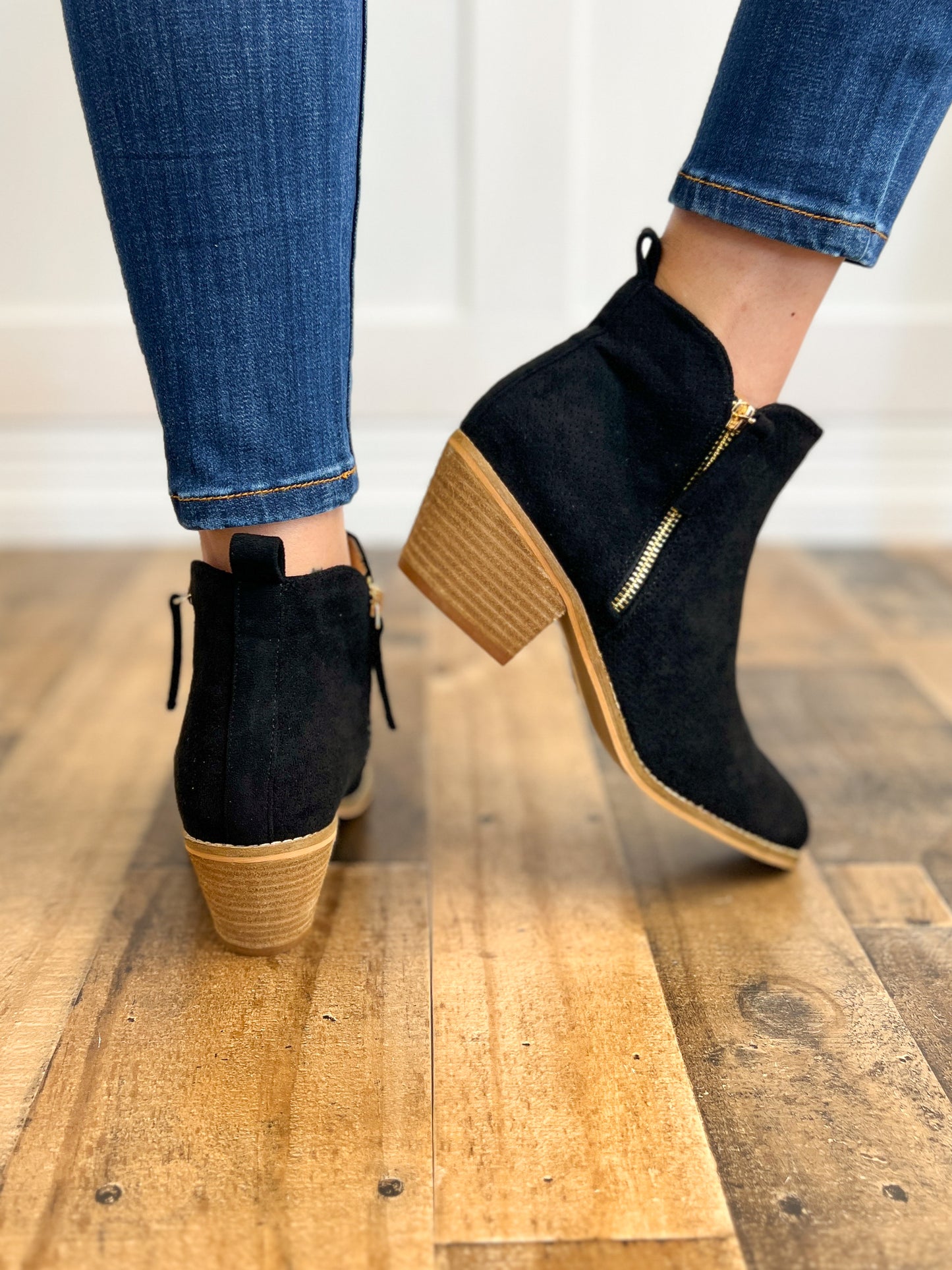 Corkys Spooktacular Booties in Black Suede