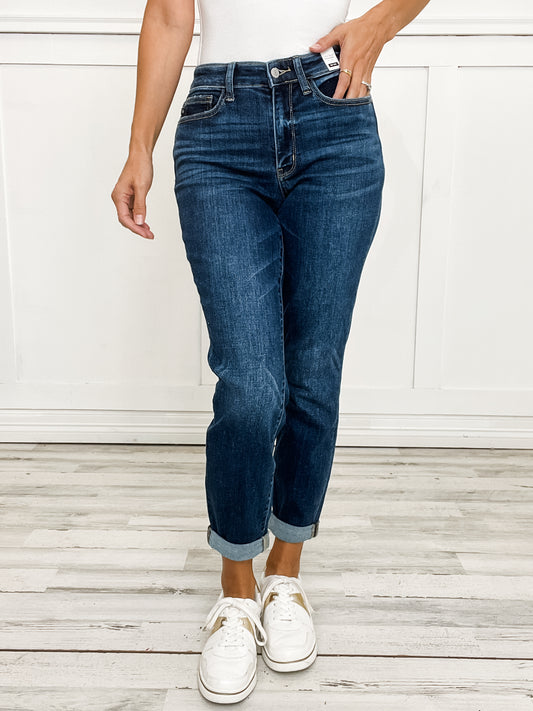 Judy Blue DREAM Mid-Rise Cuffed Boyfriend Jeans