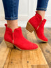 Corkys Spooktacular Booties in Red Suede