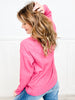 Button Crew Neck Knit Sweater Top