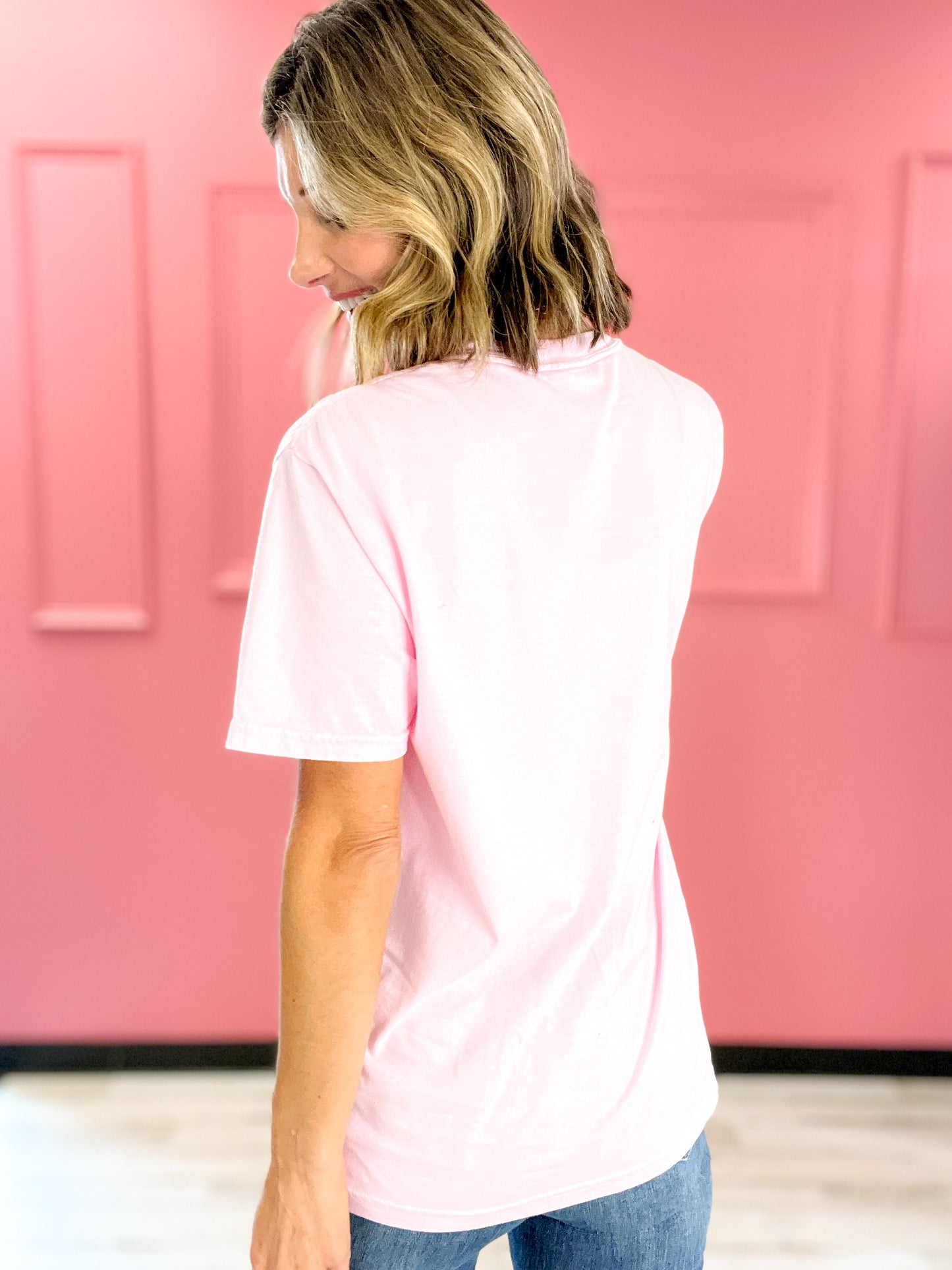 Howdy Christmas Pink Foil Graphic Tee