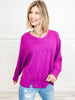 Brushed Thermal Long Sleeve Top with V-Neckline