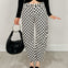 Finish Line Black and White Checkered Barrel Pants
