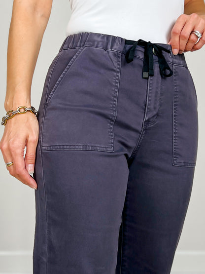 Mica Denim High Rise Jogger in Charcoal Grey