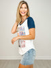 Vintage US Airmail Stamps Vneck Graphic Tee
