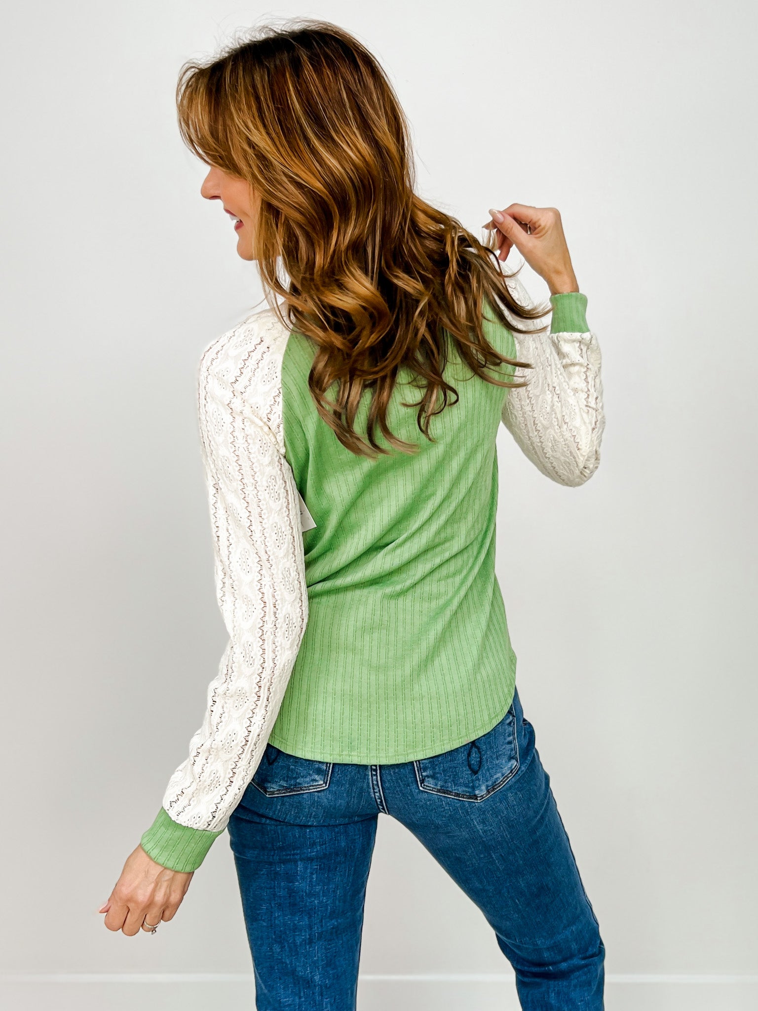 Long Sleeve Color Block Raglan Sleeve Top