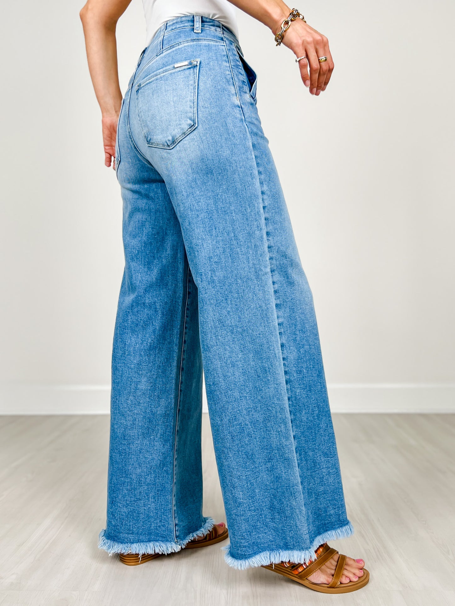 Risen Saylor Drawstring Wide Leg Jean