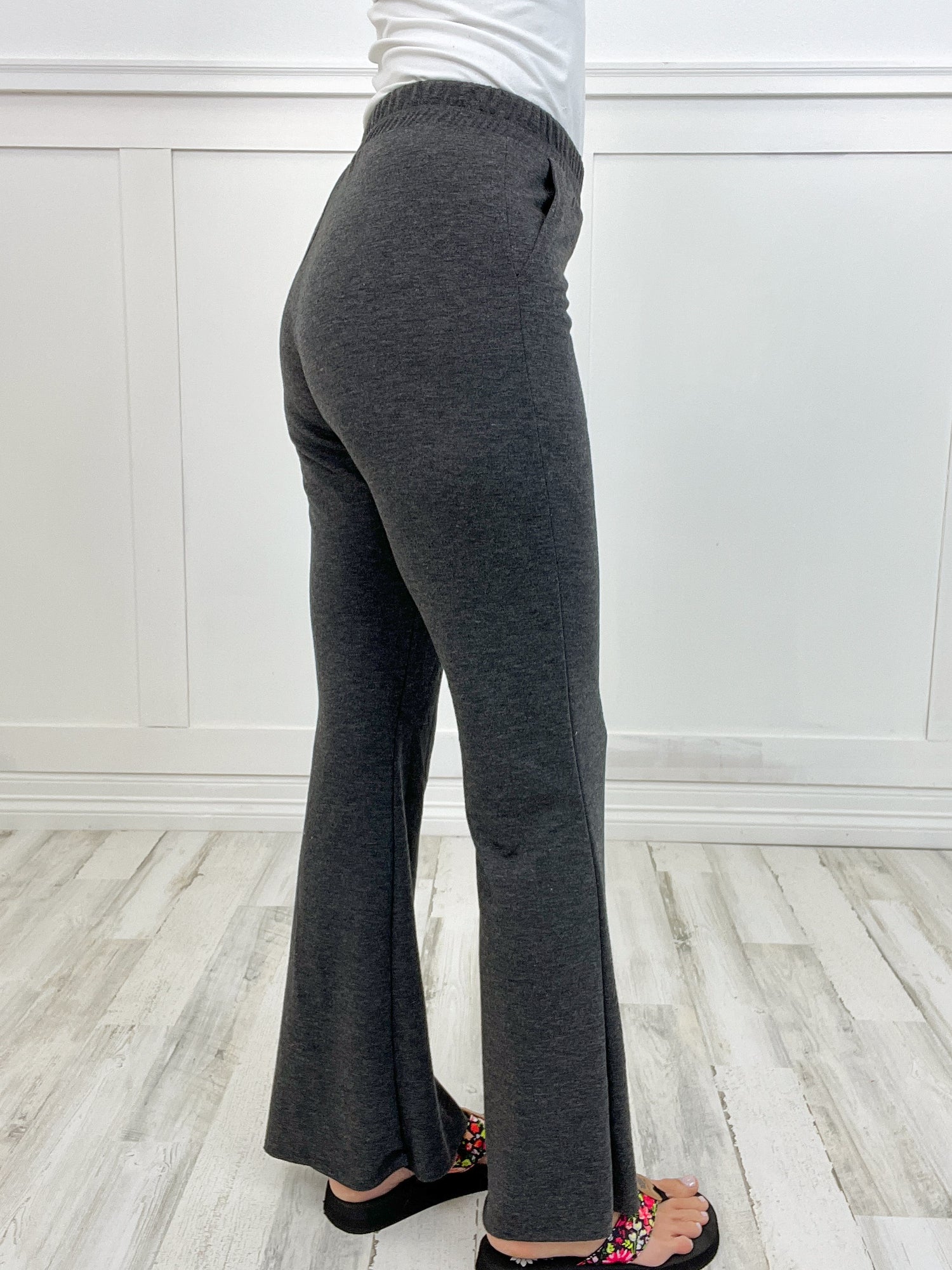 French Terry Flared Silhouette Pants