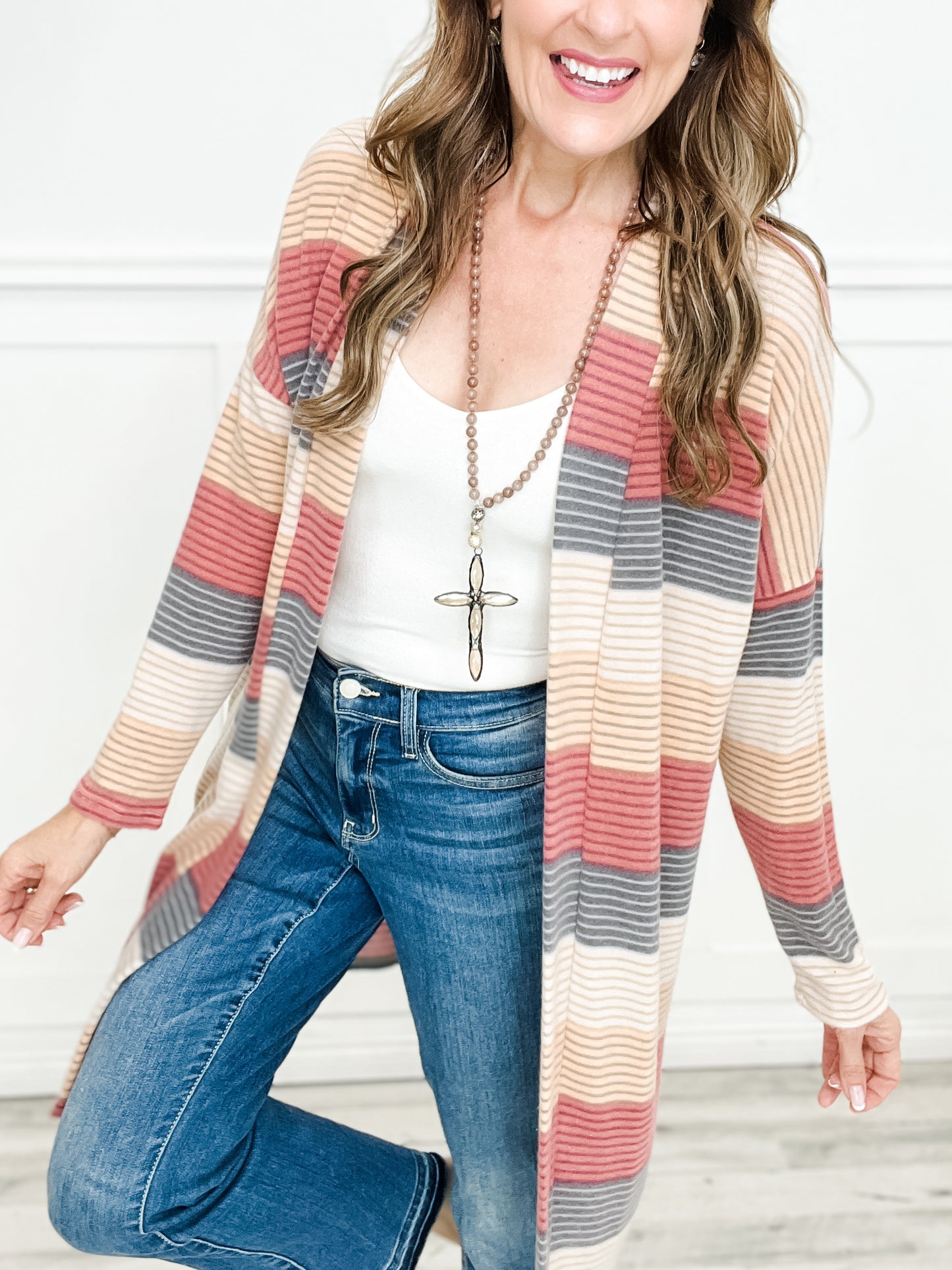 Boxy Long Sleeve Knit Cardigan