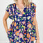 Floral Print Flutter Sleeve Top with Contrast Binding Yoke