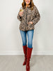 Relaxed Fit Leopard Print Zipper Front Jacket