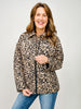Relaxed Fit Leopard Print Zipper Front Jacket