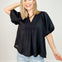 Bubble Sleeve Top with Front Yoke and Smocking Details
