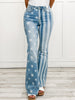 Judy Blue Hi-Rise Stars and Stripes Bleach Discharge Flare Denim Jeans