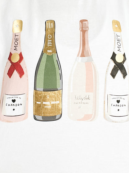 Champagne Bottles Gold Foil Graphic Tee