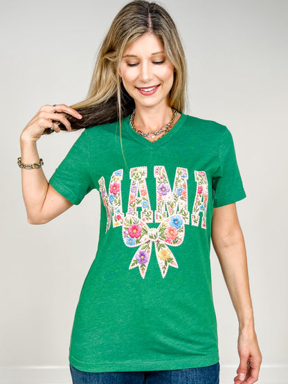 Floral Mama Framed With Peals Graphic Tee