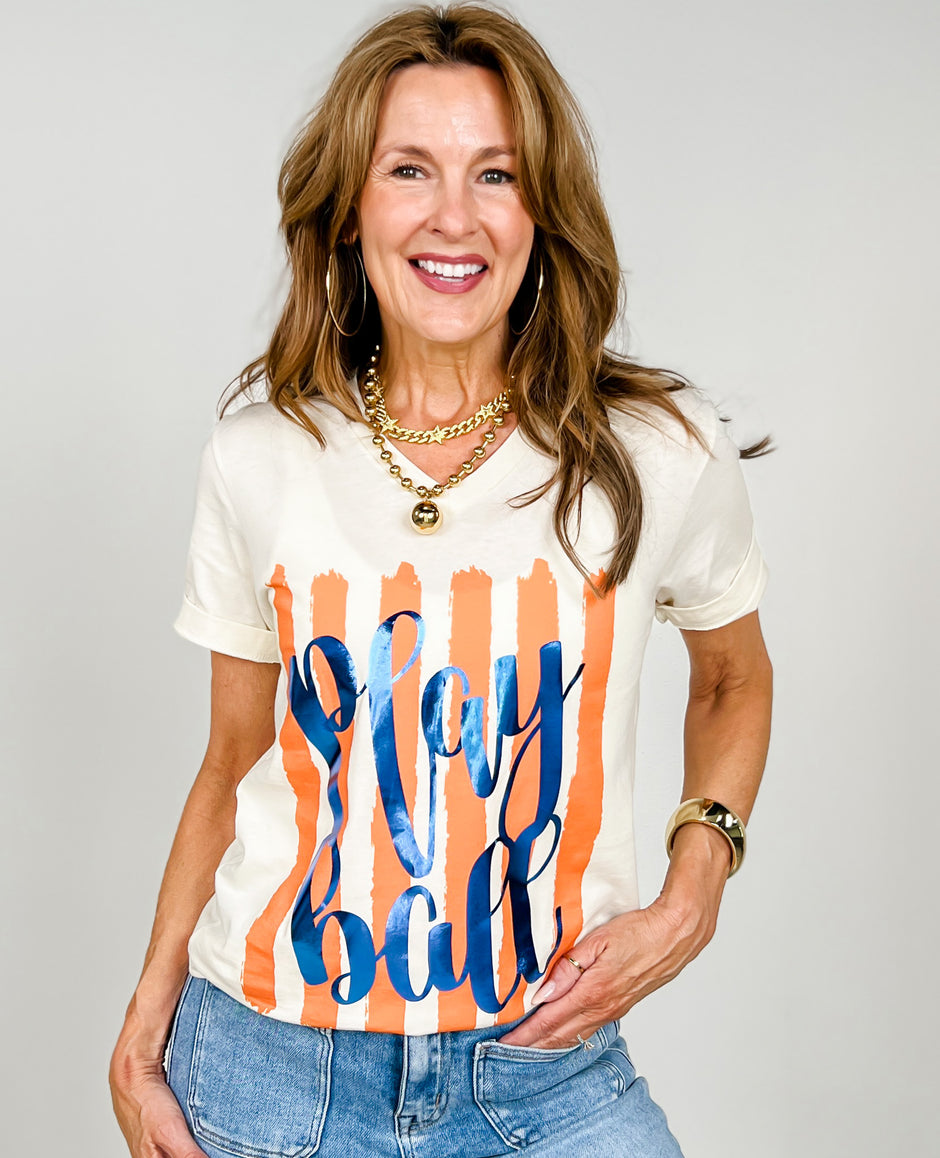 Play Ball Embellished Graphic Tee
