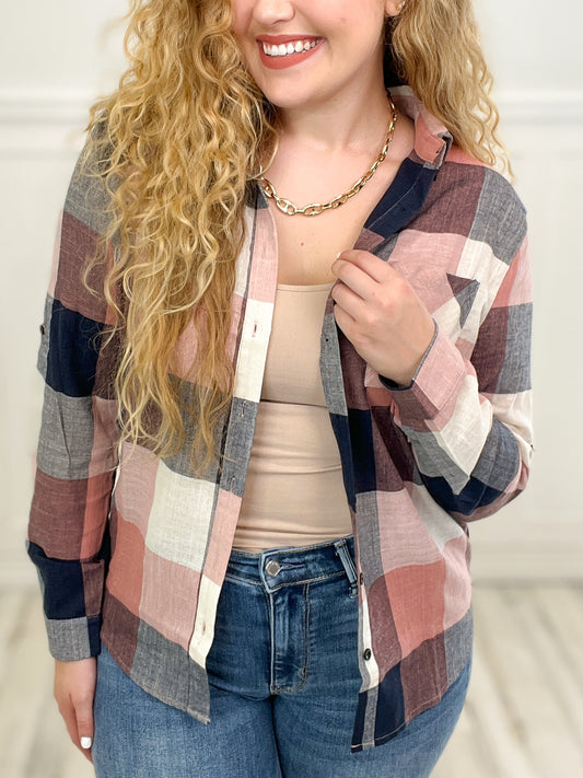 Gnarly Button Down Plaid Top