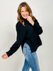 Solid High Neck Long Sleeve Loose Fit Knit Sweater