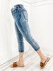 Judy Blue SASHA Mid-Rise Contrast Wash No Distressing Capri Denim Jeans