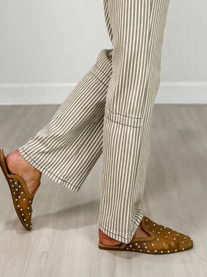 MICA Super High Loose Fit Straight Striped Jeans