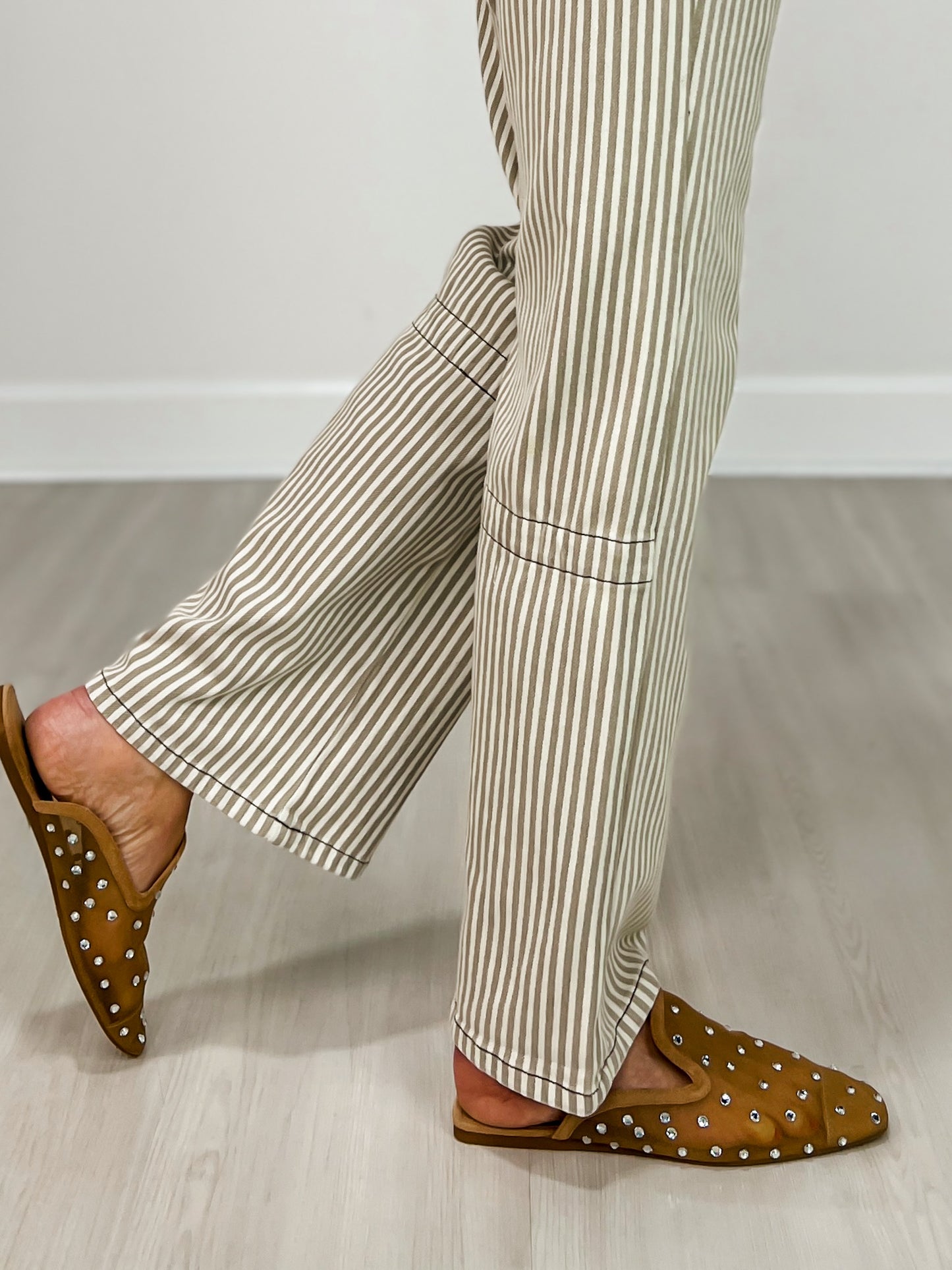 MICA Super High Loose Fit Straight Striped Jeans